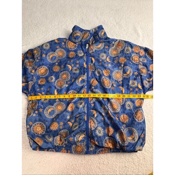 Vintage Blue Windbreaker Zodiac Print Womens Size XL - Picture 5 of 11